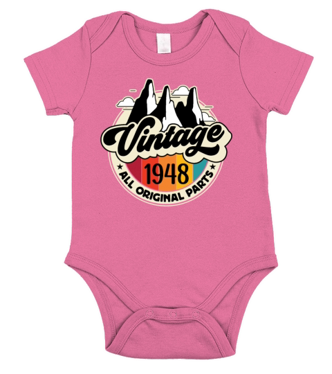 Funny Birthday Born in 1948 Limited Edition Short Sleeve Baby One-Piece