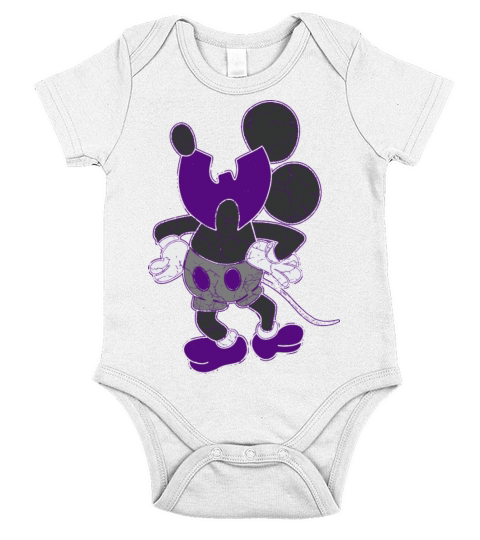 funny for kids animal wutang dark purple Short Sleeve Baby One-Piece