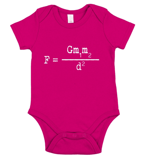 Gravity Physics Equation T-Shirt for Physicists Teachers Short Sleeve Baby One-Piece