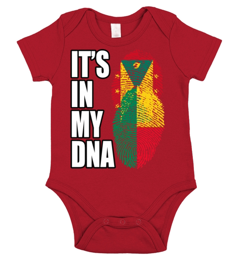 Grenadian And Benin Mix Heritage DNA Flag Short Sleeve Baby One-Piece