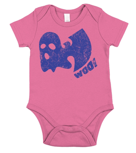 halloween ghost woo wutang blue Short Sleeve Baby One-Piece