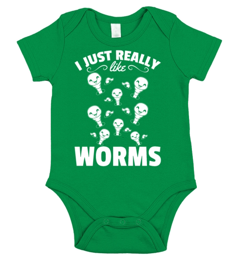 Happy Worm Compost Worm Lover I Just Really Like Short Sleeve Baby One-Piece