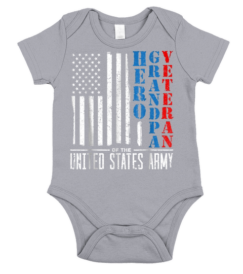 Hero Grandpa Veteran USA Flag Veterans Day Gift Shirt Short Sleeve Baby One-Piece