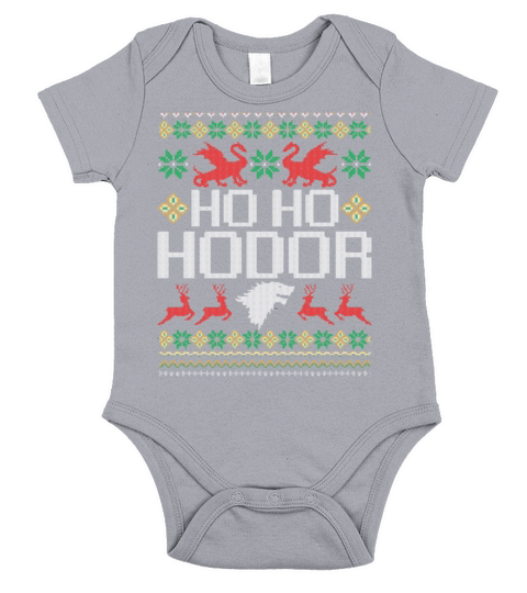 Ho Ho Funny Ugly Christmas Sweater Short Sleeve Baby One-Piece
