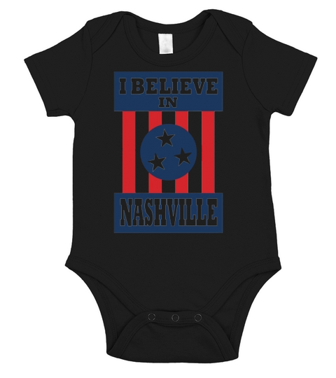 I Believe In Nashville Flag Vintage Style Short Sleeve Baby One-Piece