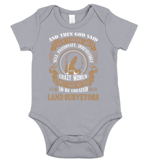 LAND SURVEYORS God said woman Short Sleeve Baby One-Piece