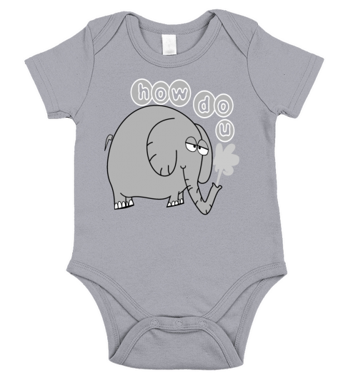 Lazy Elephant toon Short Sleeve Baby One-Piece