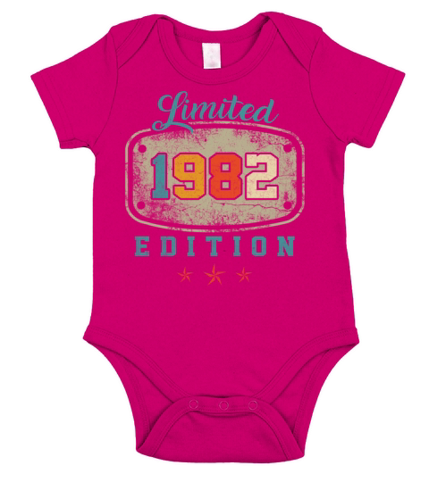 Limited 1982 Edition Birth Vintage 40th Birthday Short Sleeve Baby One-Piece