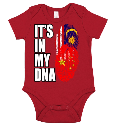 Malaysian And Chinese Mix Heritage DNA Flag Short Sleeve Baby One-Piece