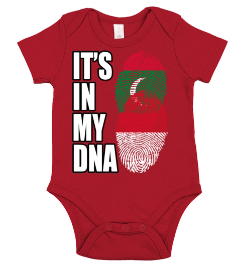 Maldivian And Indonesian Mix Heritage DNA Flag Short Sleeve Baby One-Piece