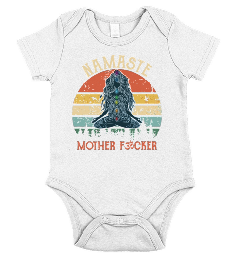 Namaste Mother Fuckers Yoga Humor Vintage Short Sleeve Baby One-Piece