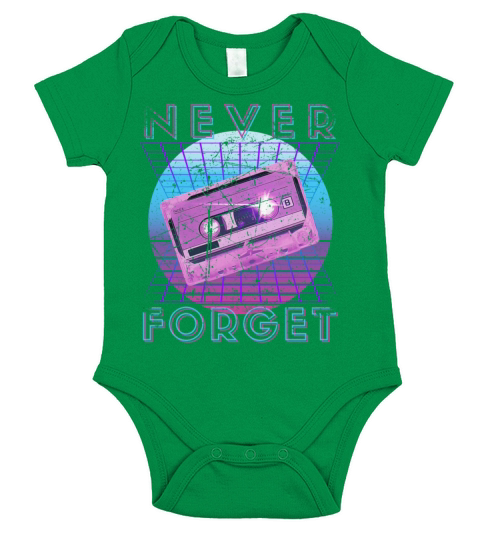 Never Forget Retro 80s 90s Nostalgia Short Sleeve Baby One-Piece