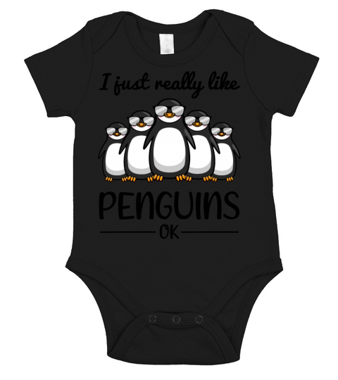 Penguin Lovers Quote Funny Gift Idea Short Sleeve Baby One-Piece
