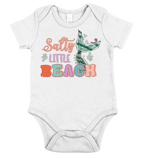 Salty little beach sublimation Short Sleeve Baby One-Piece
