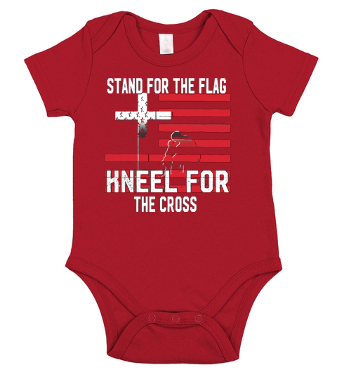 Stand For The Flag Kneel For The Cross Jesus TShirt Short Sleeve Baby One-Piece