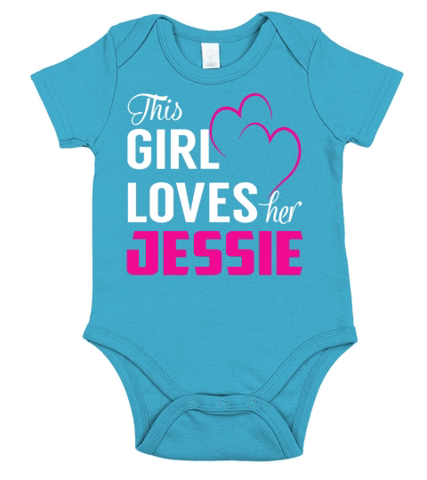 This Girl Loves Her JESSIE Name Shirts Short Sleeve Baby One-Piece