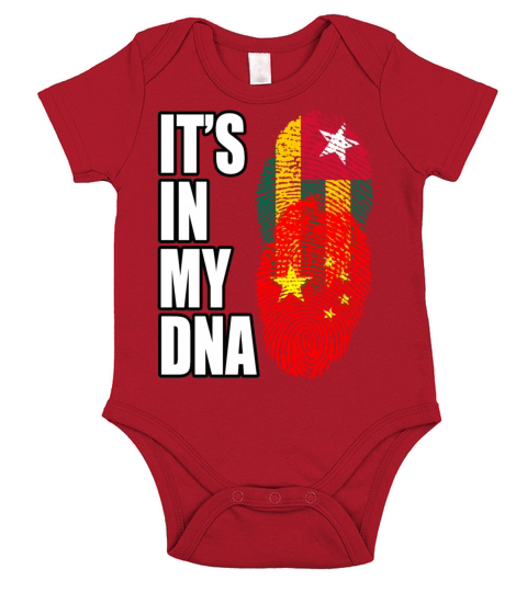 Togolese And Chinese Mix Heritage DNA Flag Short Sleeve Baby One-Piece
