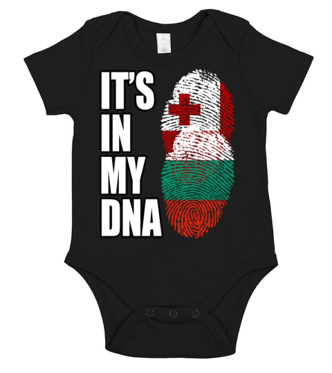 Tongan And Bulgarian Mix Heritage DNA Flag Short Sleeve Baby One-Piece