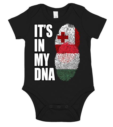 Tongan And Hungarian Mix Heritage DNA Flag Short Sleeve Baby One-Piece