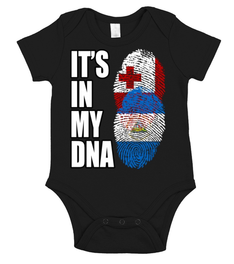 Tongan And Nicaraguan Mix Heritage DNA Flag Short Sleeve Baby One-Piece