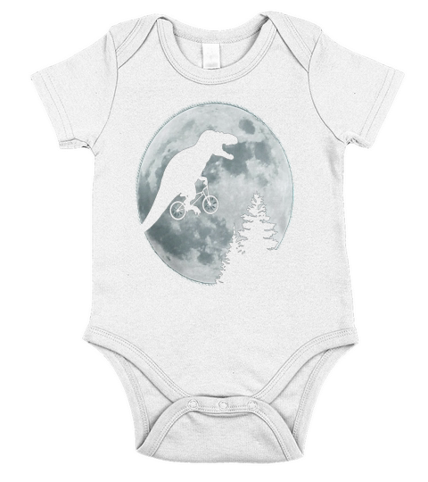 TRex Moon TShirt for Men Women Short Sleeve Baby One-Piece