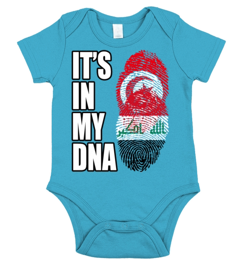 Tunisian And Iraqi Mix Heritage DNA Flag Short Sleeve Baby One-Piece