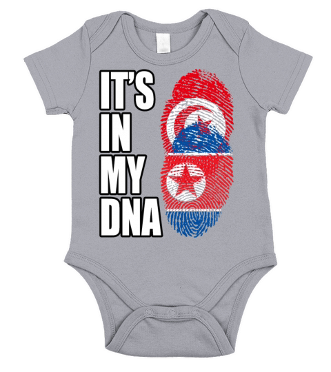 Tunisian And North Korean Mix Heritage DNA Flag Short Sleeve Baby One-Piece
