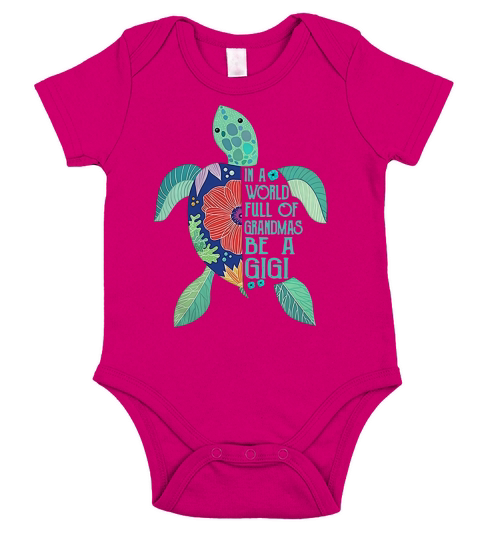 Turtle in a world full of grandmas be a Gigi - Ladies Flowy Tank Short Sleeve Baby One-Piece