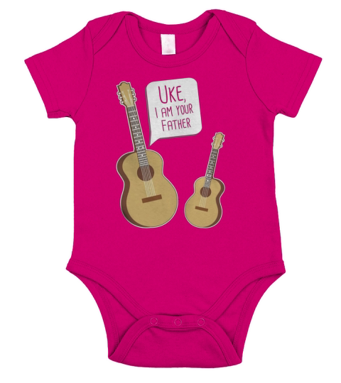 Uke I Am Your Father - Funny Guitar and Ukulele Shirt Short Sleeve Baby One-Piece