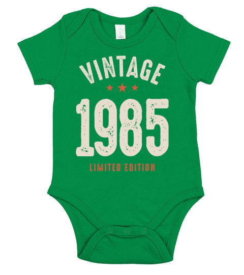 Vintage Born in 1985 - 37th Birthday Retro Short Sleeve Baby One-Piece