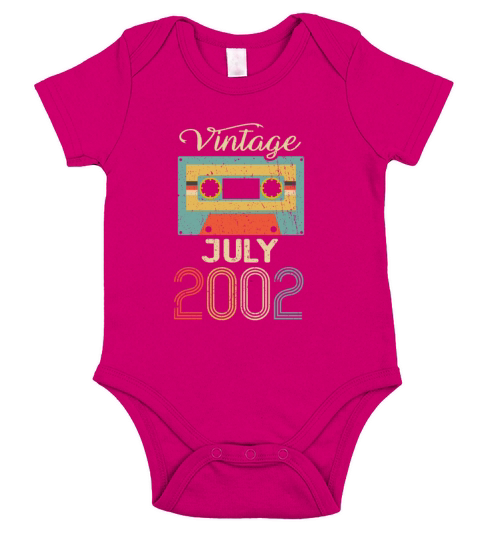 Vintage July 2002 20th Birthday 20 Year Gift Short Sleeve Baby One-Piece