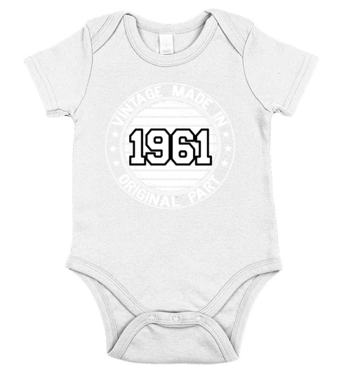 Vintage Made In 1961 Original Part Birthday 1961 Short Sleeve Baby One-Piece