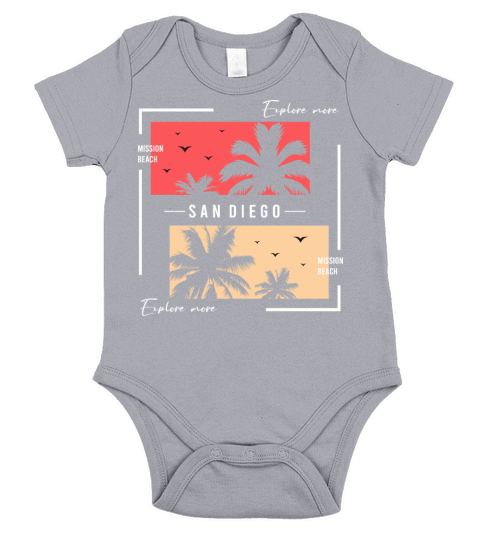 Vintage Mission Beach California Short Sleeve Baby One-Piece