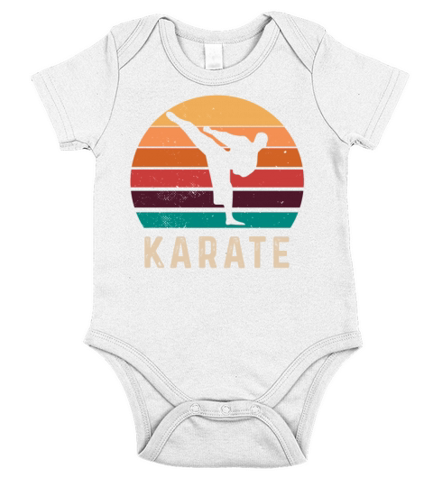 Vintage Retro Karate Short Sleeve Baby One-Piece