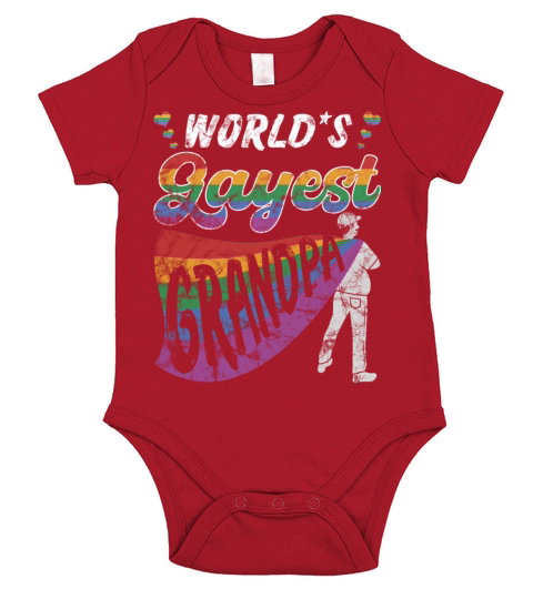World Gayest Grandpa Gay Grandfather Dad LGBTQ Short Sleeve Baby One-Piece