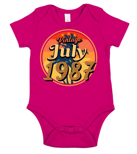 Year Of Construction 1987 In July Short Sleeve Baby One-Piece
