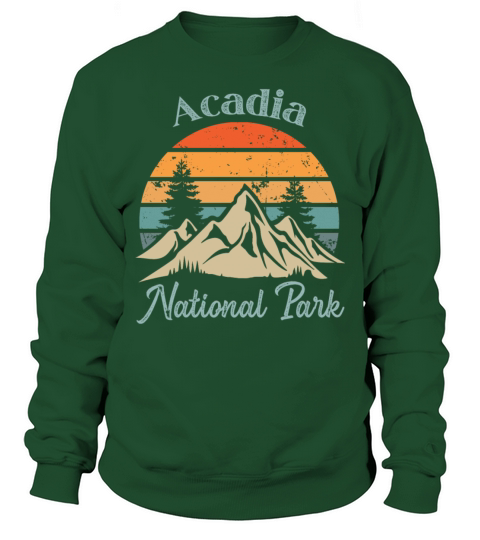 Acadia National Park Retro Vintage Mountain Sunset Sweatshirt Unisex