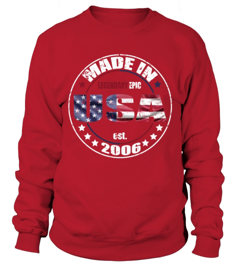 Birthday Saying Born USA 2006 Sweatshirt Unisex