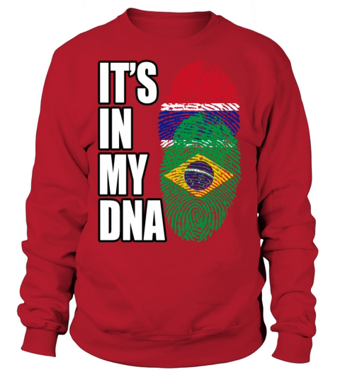 Gambian And Brazilian Mix Heritage DNA Flag Sweatshirt Unisex