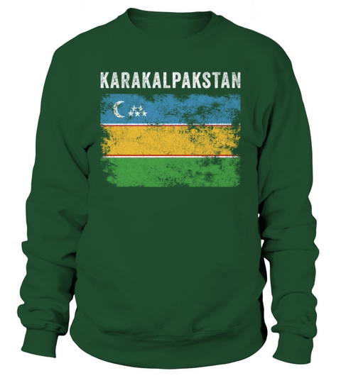 Karakalpakstan Flag Distressed Sweatshirt Unisex