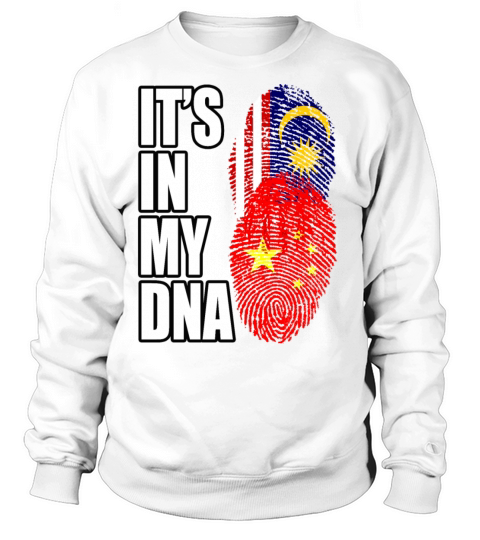 Malaysian And Chinese Mix Heritage DNA Flag Sweatshirt Unisex