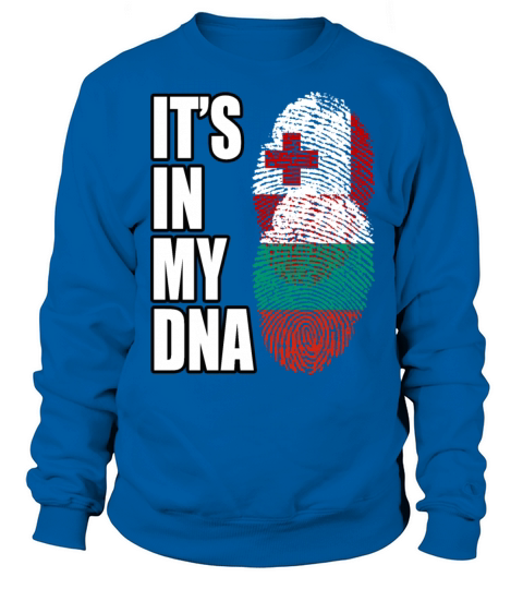 Tongan And Bulgarian Mix Heritage DNA Flag Sweatshirt Unisex