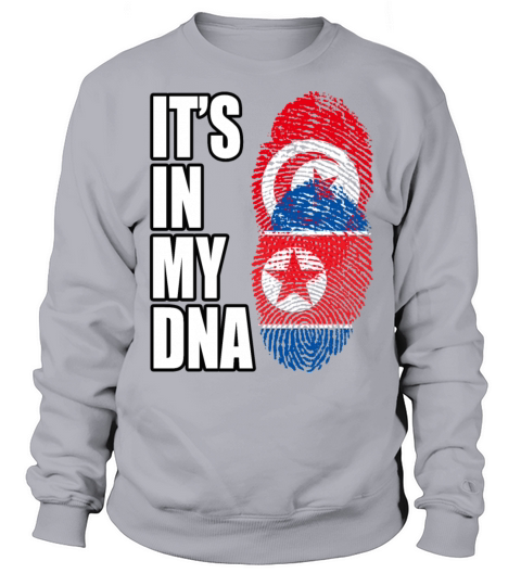 Tunisian And North Korean Mix Heritage DNA Flag Sweatshirt Unisex