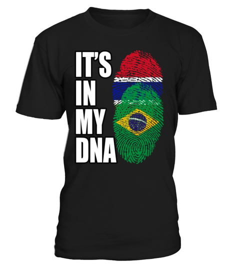 Gambian And Brazilian Mix Heritage DNA Flag T-Shirt Unisex