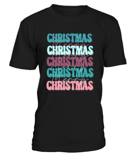 Merry Christmas Groovy Retro Vintage T-Shirt Unisex
