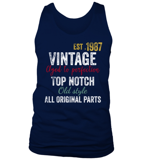 35th Birthday - Vintage 1987 Aged to Perfection Tank Top Unisex