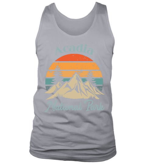 Acadia National Park Retro Vintage Mountain Sunset Tank Top Unisex