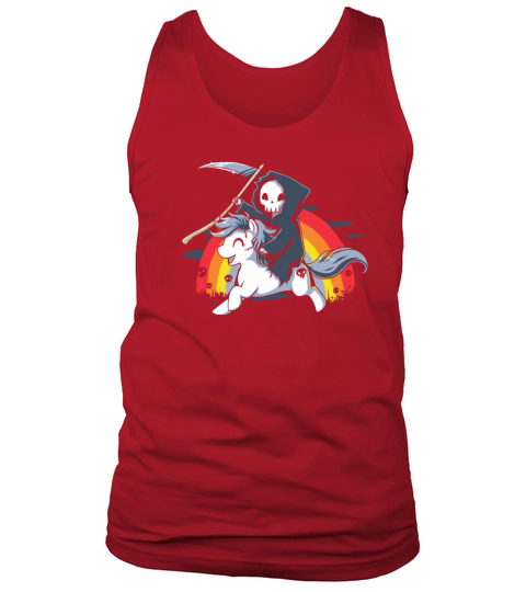Death Is Magic - Unicorn Grim Reaper Rainbow Tank Top Unisex