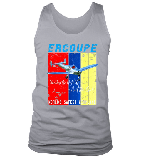 Ercoupe Retro Vintage Distressed Airplane Pilot T-Shirt Tank Top Unisex