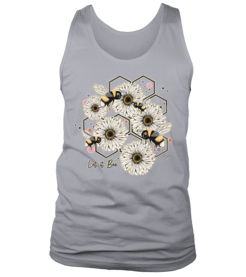 Let It Bee Hand Drawn Sweet Bees Beekeeper Line Tank Top Unisex